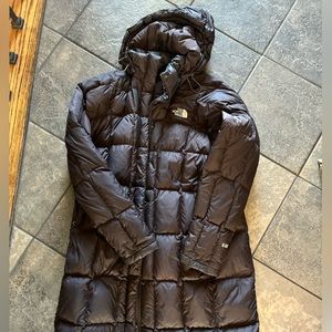 The north face brown puffer jacket woman’s size L